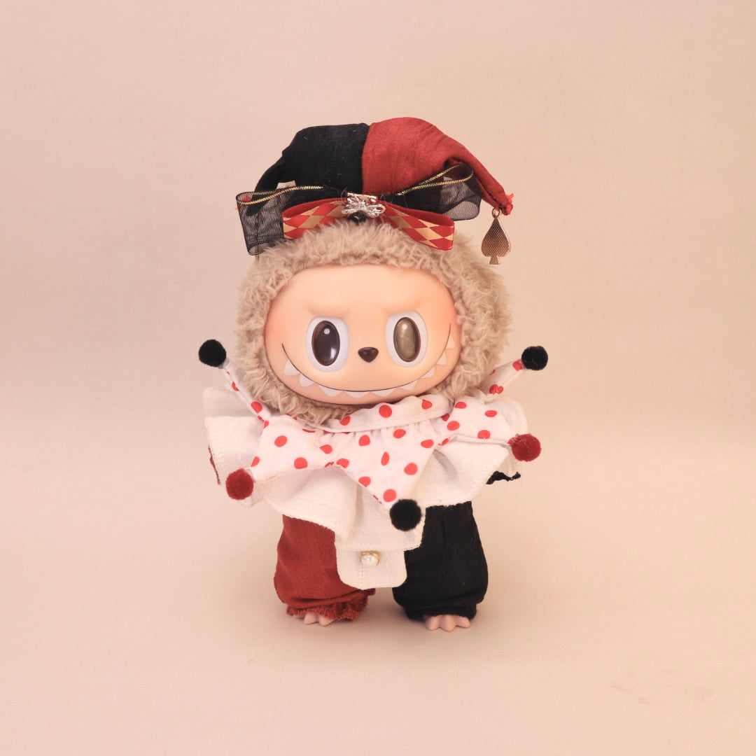 Midnight Clown Outfit For Labubu - Hat + Scarf + Jumpsuit