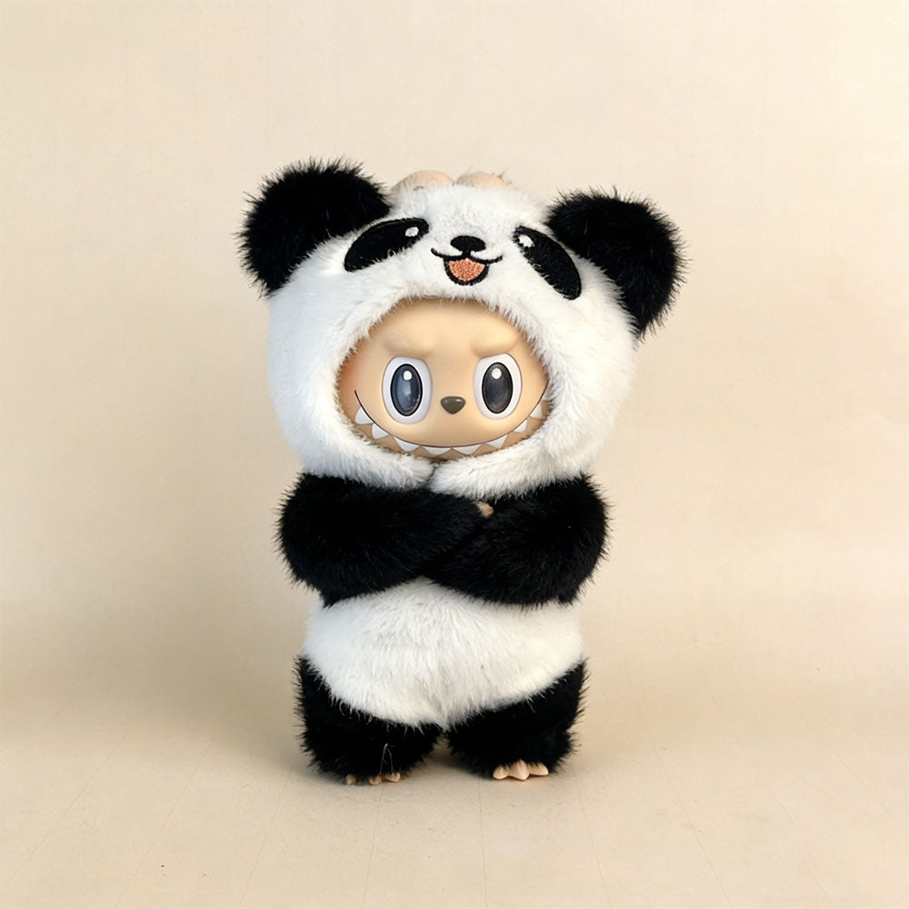 Panda Hug Collection: Ultra-Soft Bamboo Panda Plush Jumpsuit for Labubu