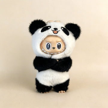 Panda Hug Collection: Ultra-Soft Bamboo Panda Plush Jumpsuit for Labubu