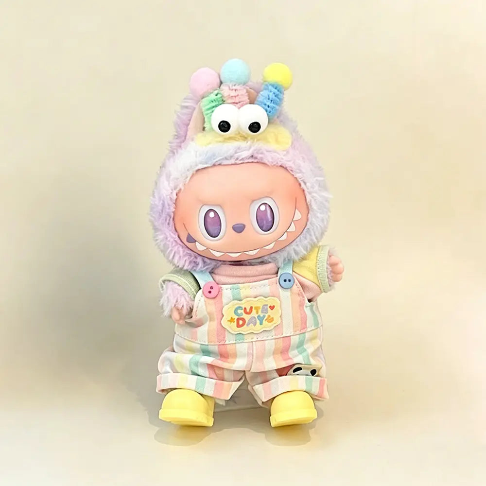 Labubu / The Monsters 17cm Outfit · Pastel Rainbow Overalls｜Doll Clothes, Figure Not Included – Independent Retailer