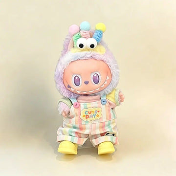 Labubu / The Monsters 17cm Outfit · Pastel Rainbow Overalls｜Doll Clothes, Figure Not Included – Independent Retailer