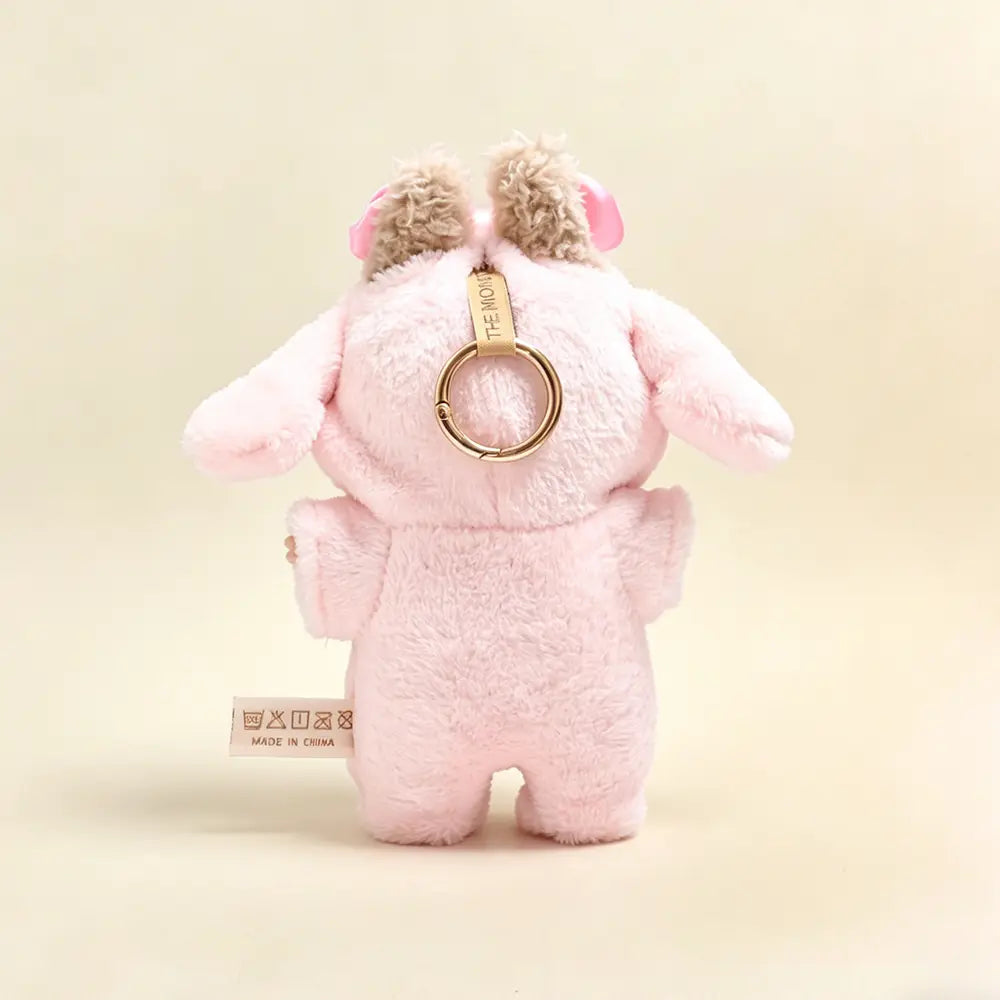 Pink Rabbit Plush Onesie Jumpsuit for Labubu 17cm