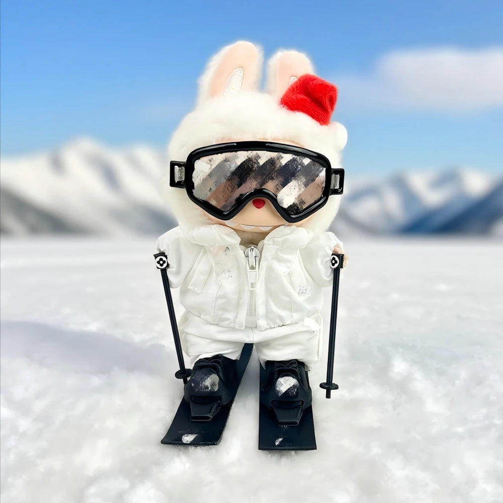 Professional Ski Suit & Monogram Goggles Set for Labubu