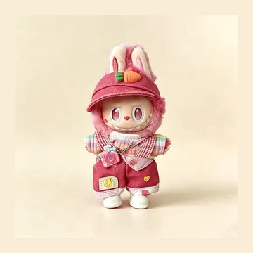 Rainbow Overalls & Hoodie Set for Labubu 17cm - 5-Piece Explorer Outfit