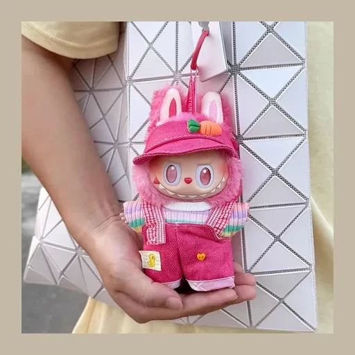 Rainbow Overalls & Hoodie Set for Labubu 17cm - 5-Piece Explorer Outfit