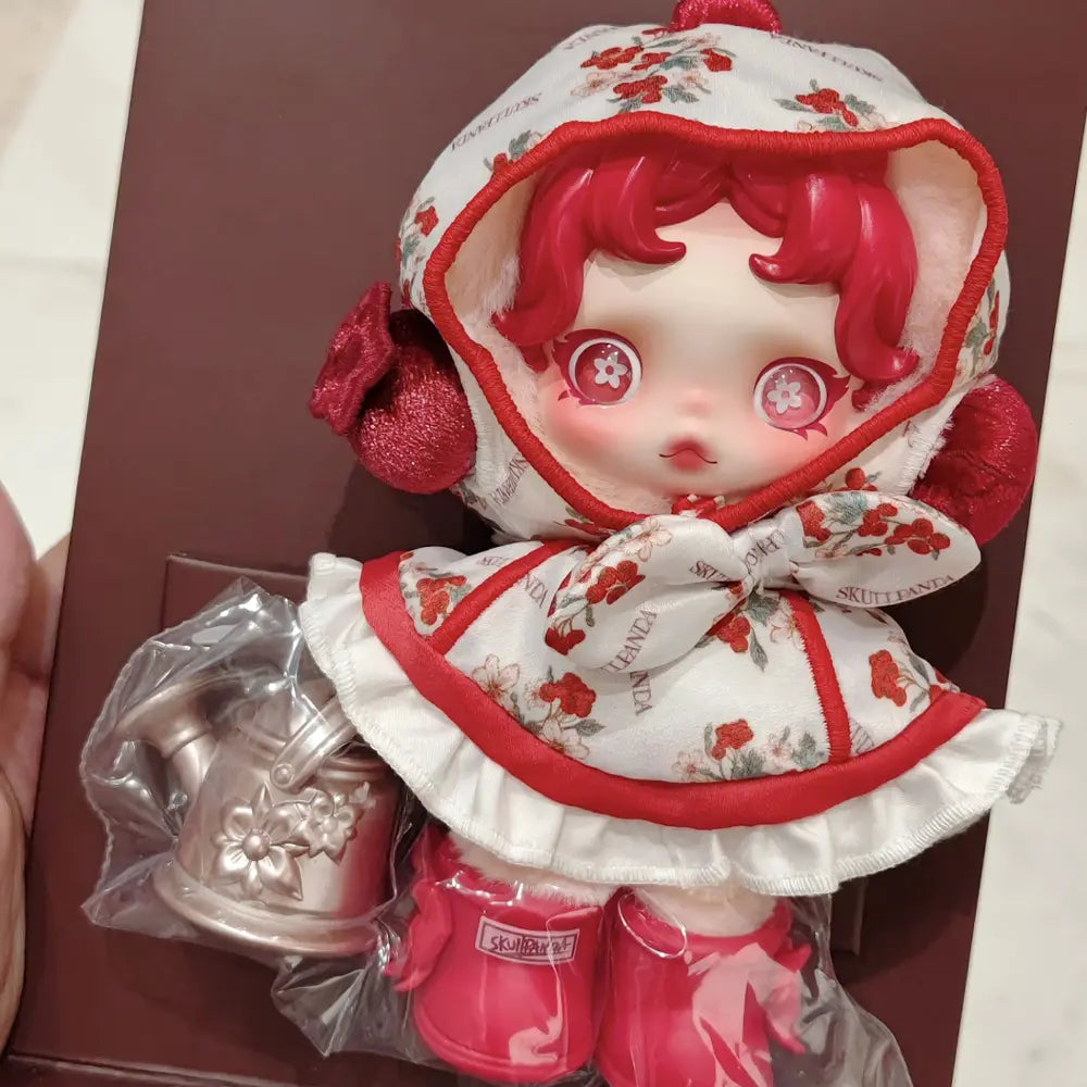 SKULLPANDA Amid Flowers Plush Doll Pendant 13.5cm