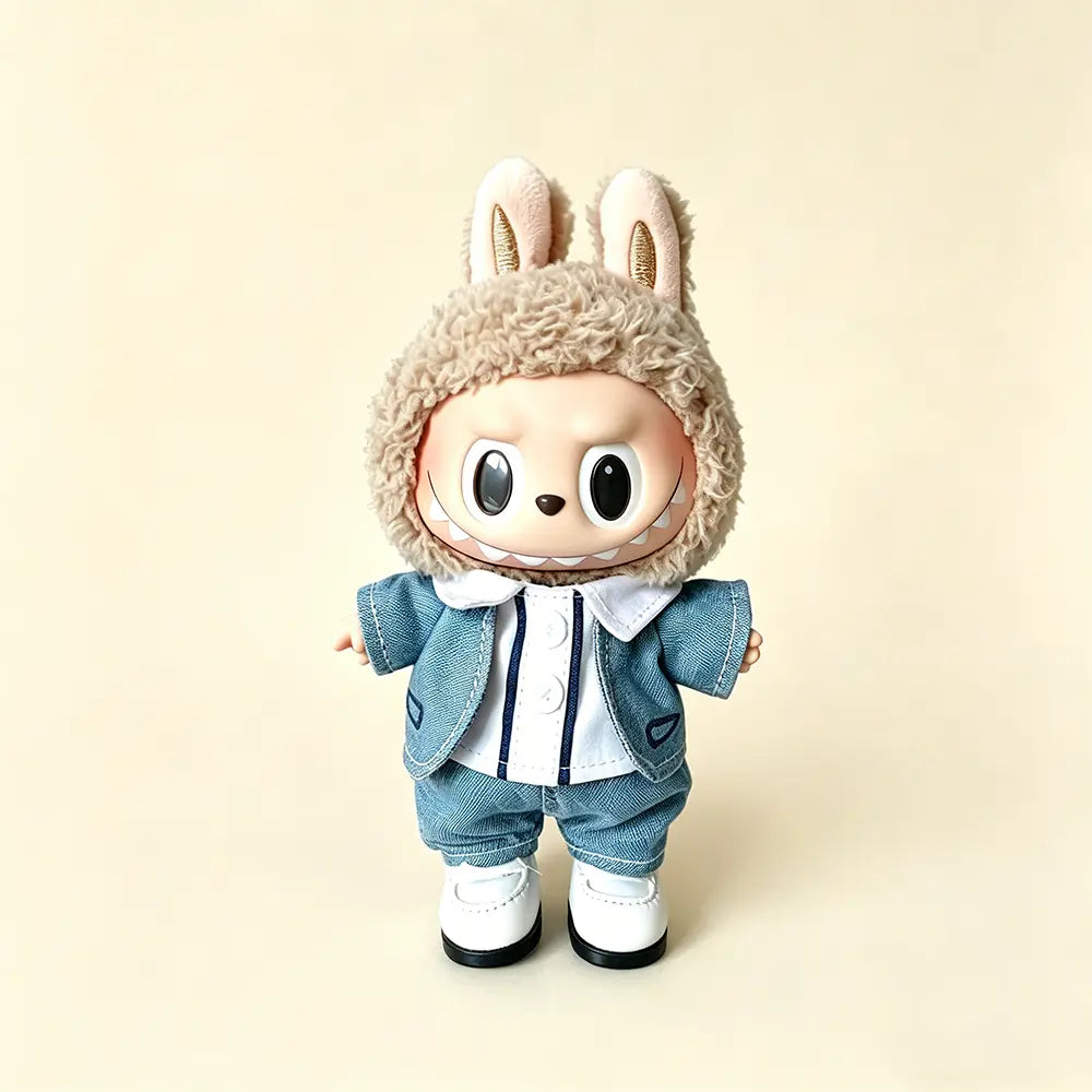 Sky Blue Formal Suit Jumpsuit for Labubu 17cm