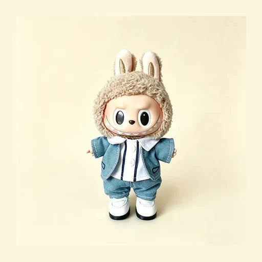 Sky Blue Formal Suit Jumpsuit for Labubu 17cm