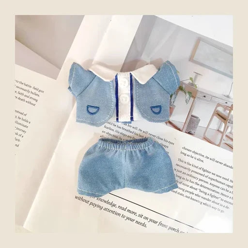 Sky Blue Formal Suit Jumpsuit for Labubu 17cm
