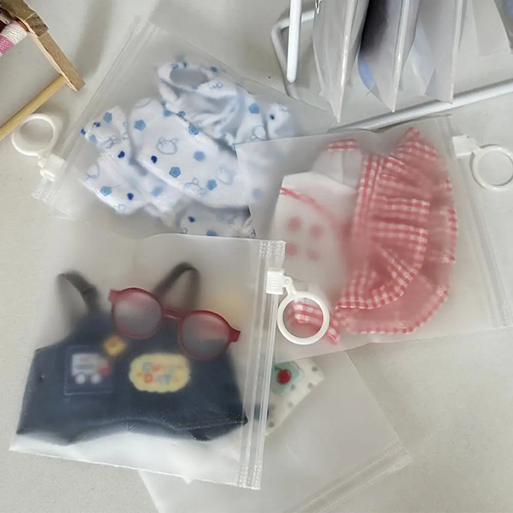 Labubu Frosted Transparent Storage Bag – Protect & Display Your Dolls