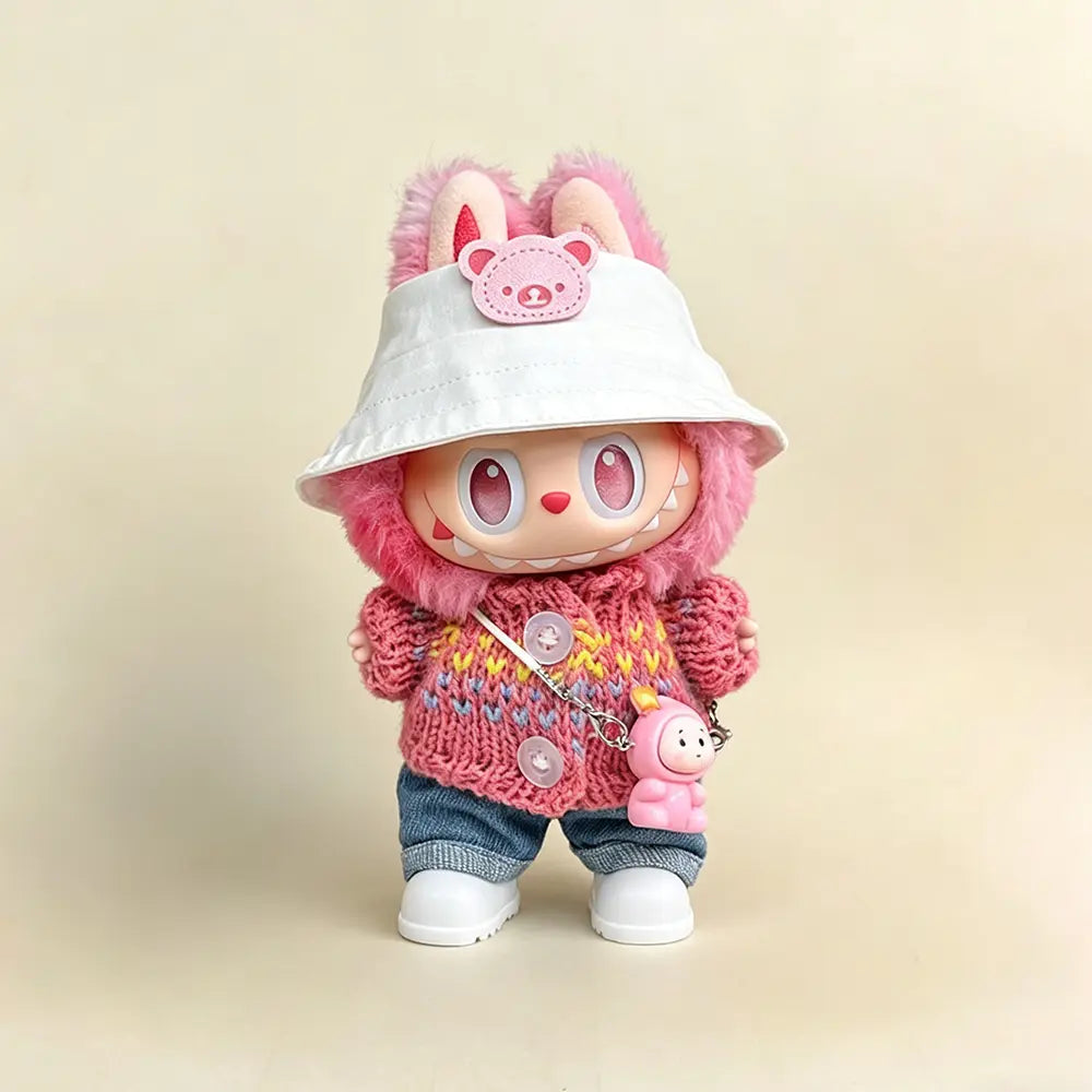 Strawberry Knit 5-Piece Set for Labubu 17cm