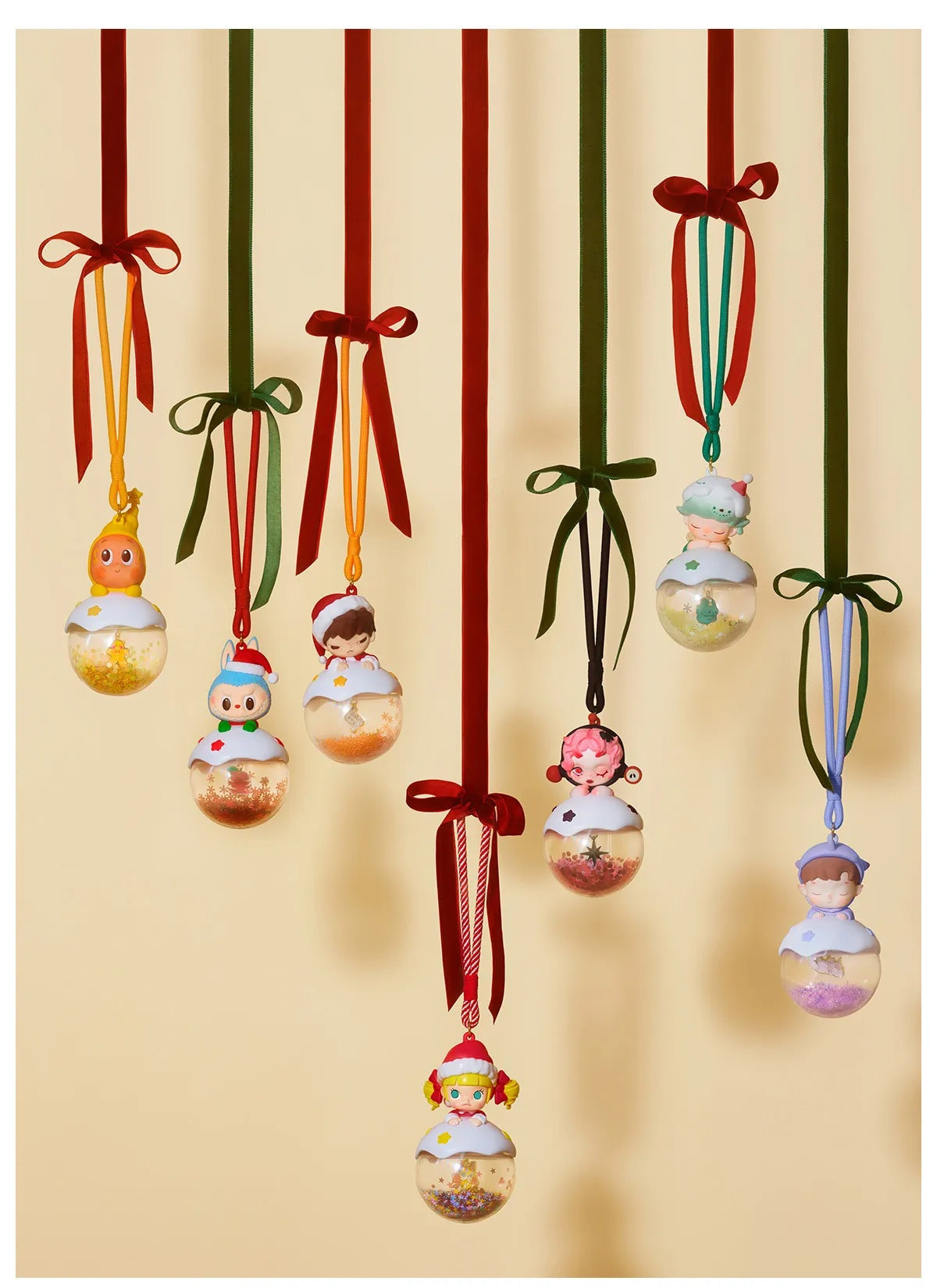 Apple of My Eye blind-box series pendant designs in a hanging display; not promised set contents