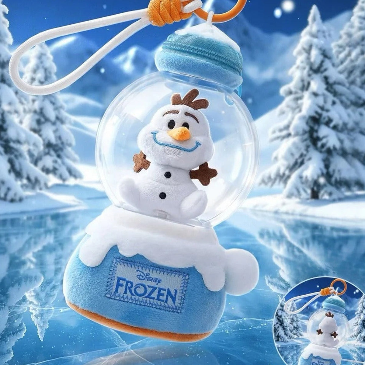 DSN Frozen Let it Roll Series Crystal Ball Plush Pendant Blind Box - Olaf crystal-ball pendant example; illustrative series image, contents depend on purchase option