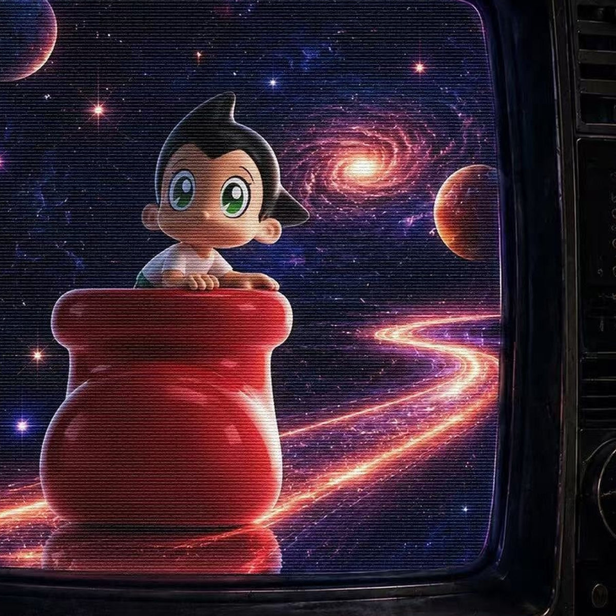 GOHO Go Astro Boy Go! Borderless Series Figure Blind Box - Astro Boy red vessel design example; illustrative series image, contents depend on purchase option