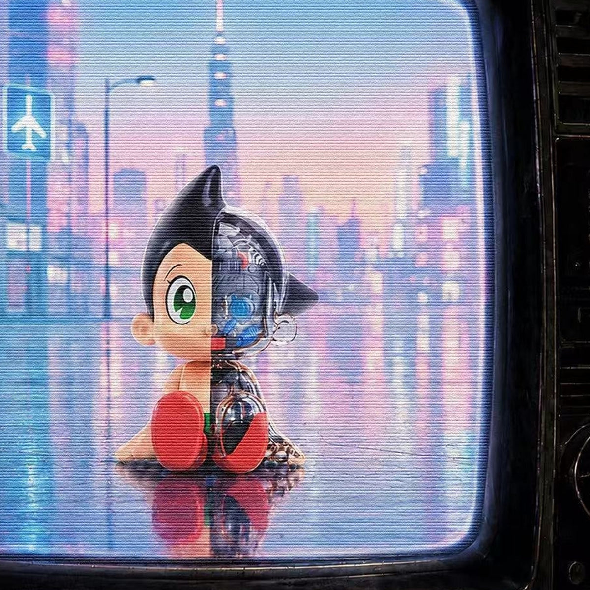 GOHO Go Astro Boy Go! Borderless Series Figure Blind Box - Astro Boy seated half-mechanical design example; illustrative series image, contents depend on purchase option