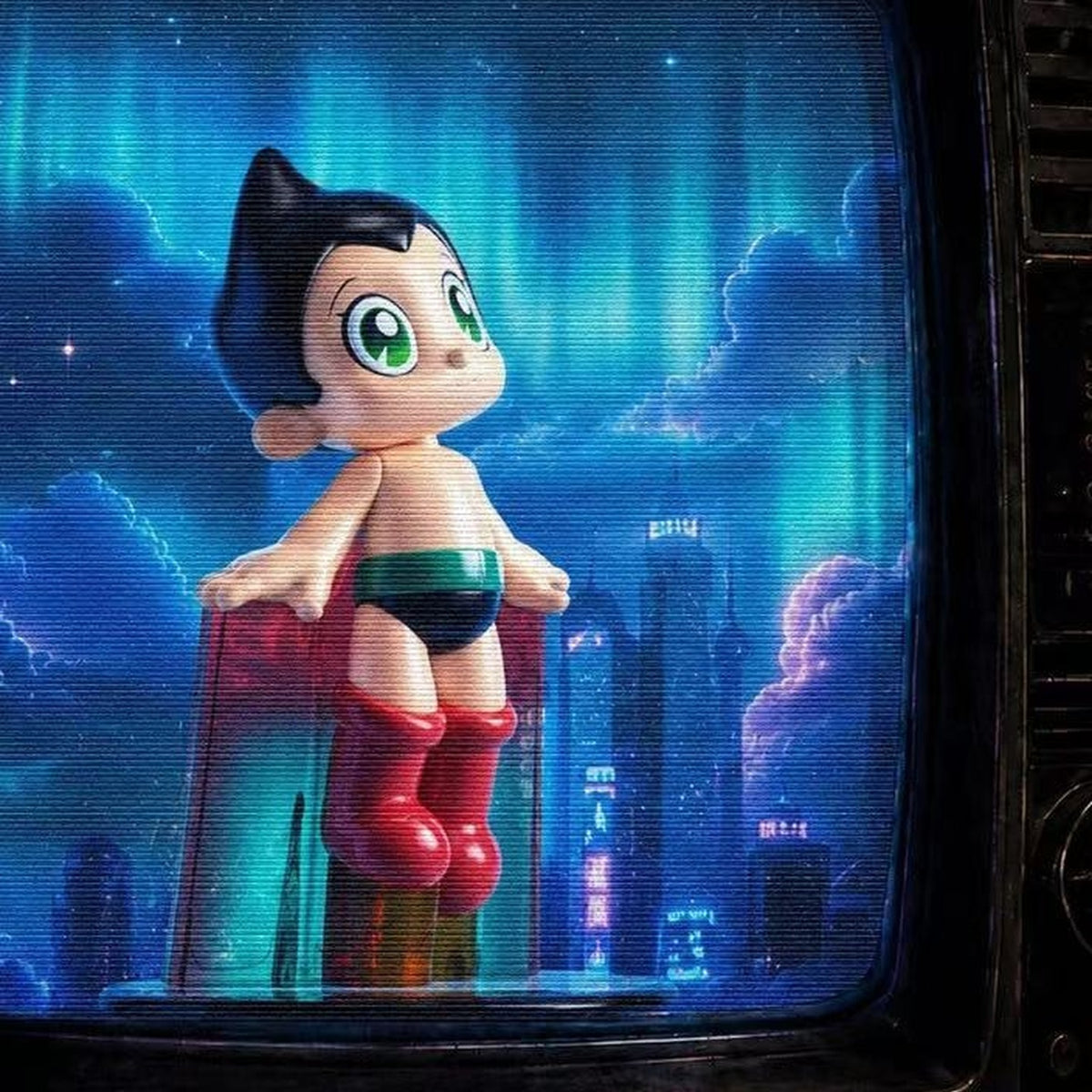 GOHO Go Astro Boy Go! Borderless Series Figure Blind Box - Astro Boy standing journey design example; illustrative series image, contents depend on purchase option