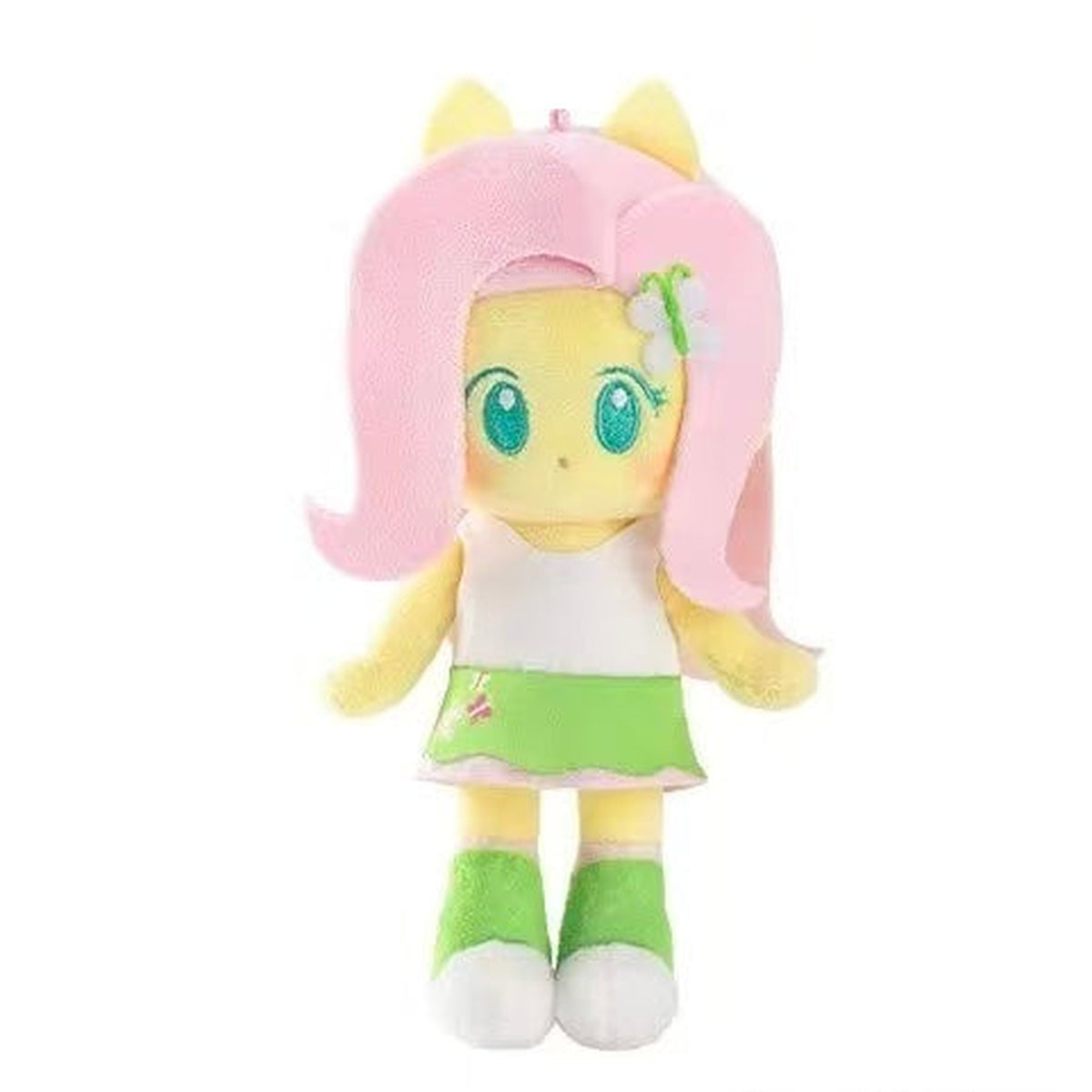 My Little Pony Equestria Girls Series Plush Doll - Fluttershy complete front plush view; confirmed named selection; display props not included
