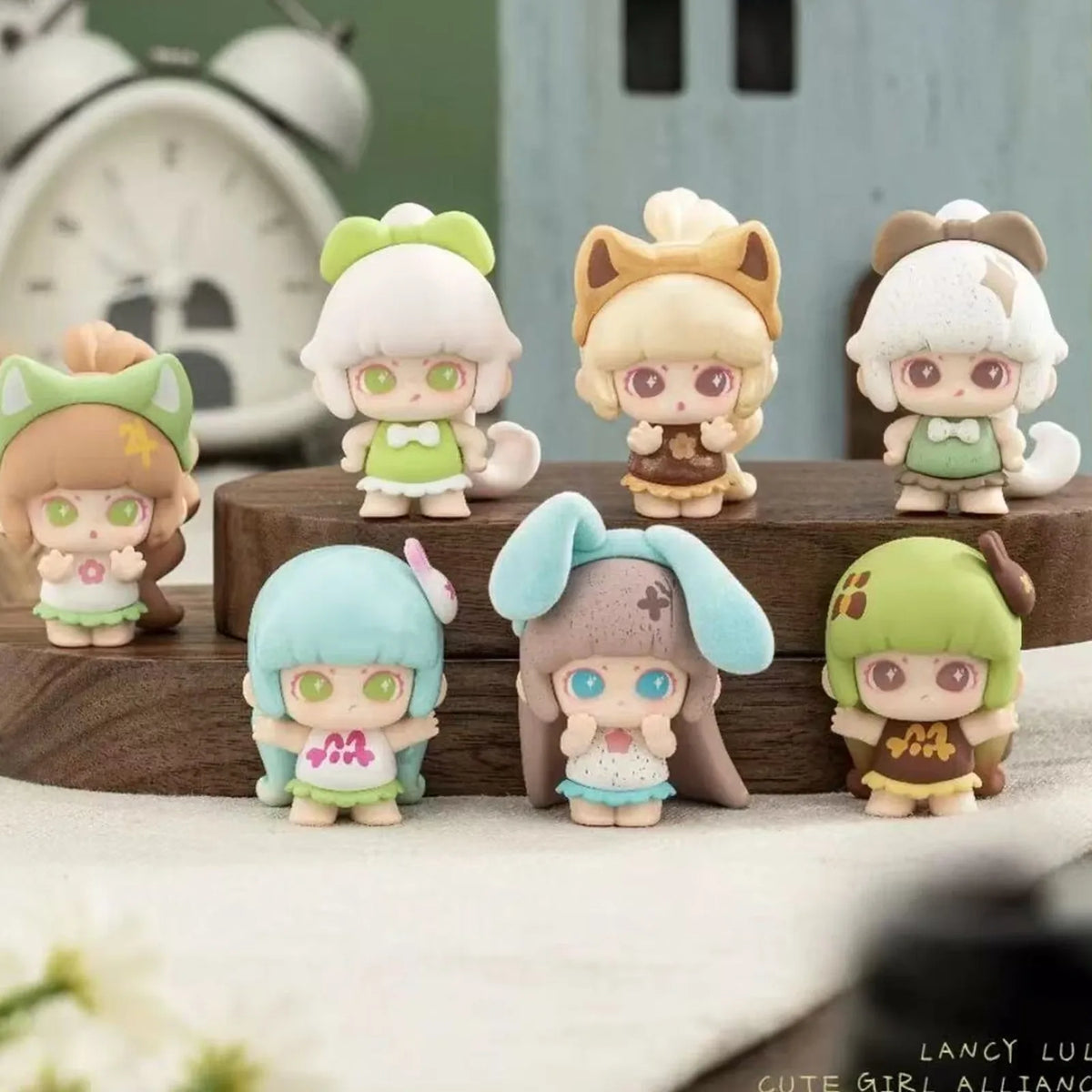 LancyLulu Cute Girl Alliance mini figures in green-toned outfits; series examples