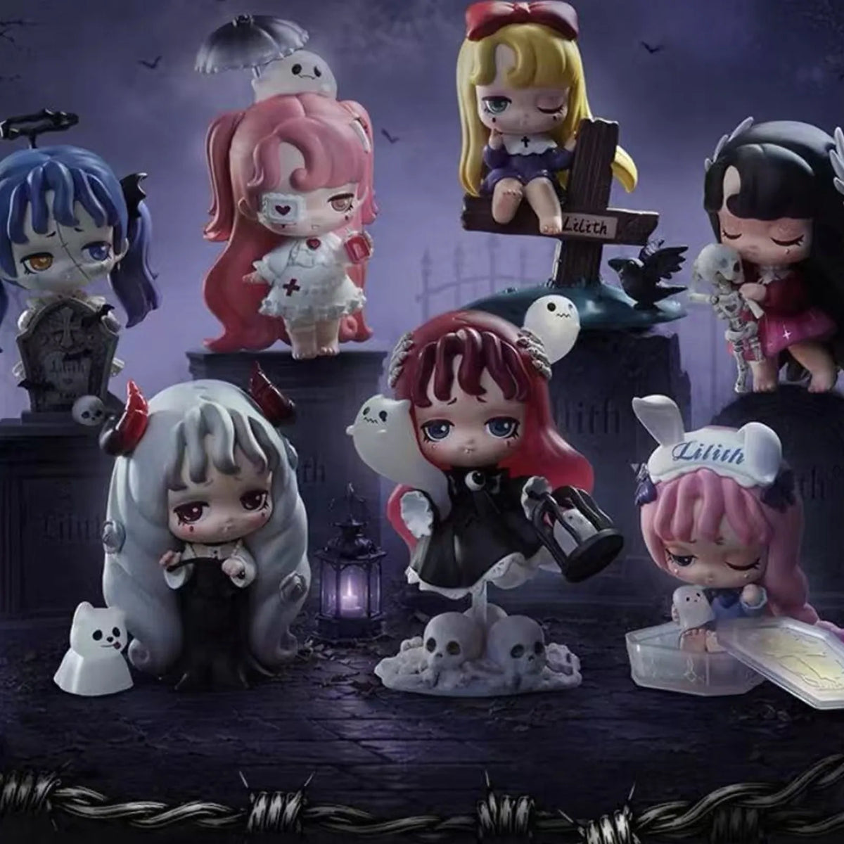 Lilith Nocturnal Shroud Series group scene with multiple designs