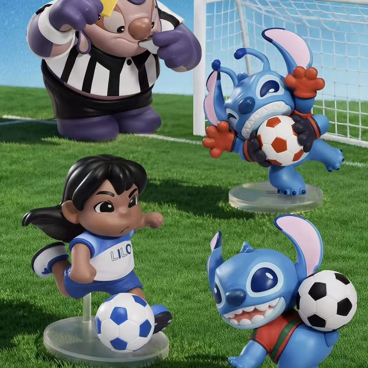 DSN Stitch Goal Match Ready Series Figure Blind Box - Lilo referee and Stitch soccer design examples; illustrative series image, contents depend on purchase option