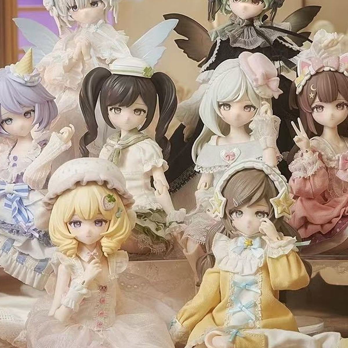 Good Night Ojosama Series Special 1/6 Action Figure BJD Blind Box - physical series design detail 2; pictured example is not guaranteed in a random box