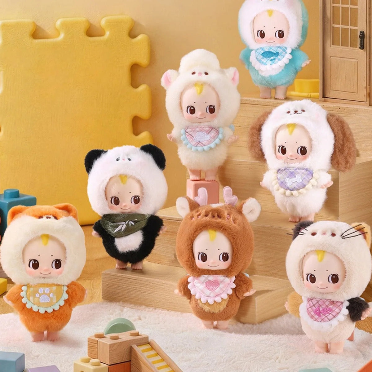 Kewpie Nursery School Series Vinyl Plush Blind Box — series design reference 2; pictured design not guaranteed; background scenery not a separate purchase option