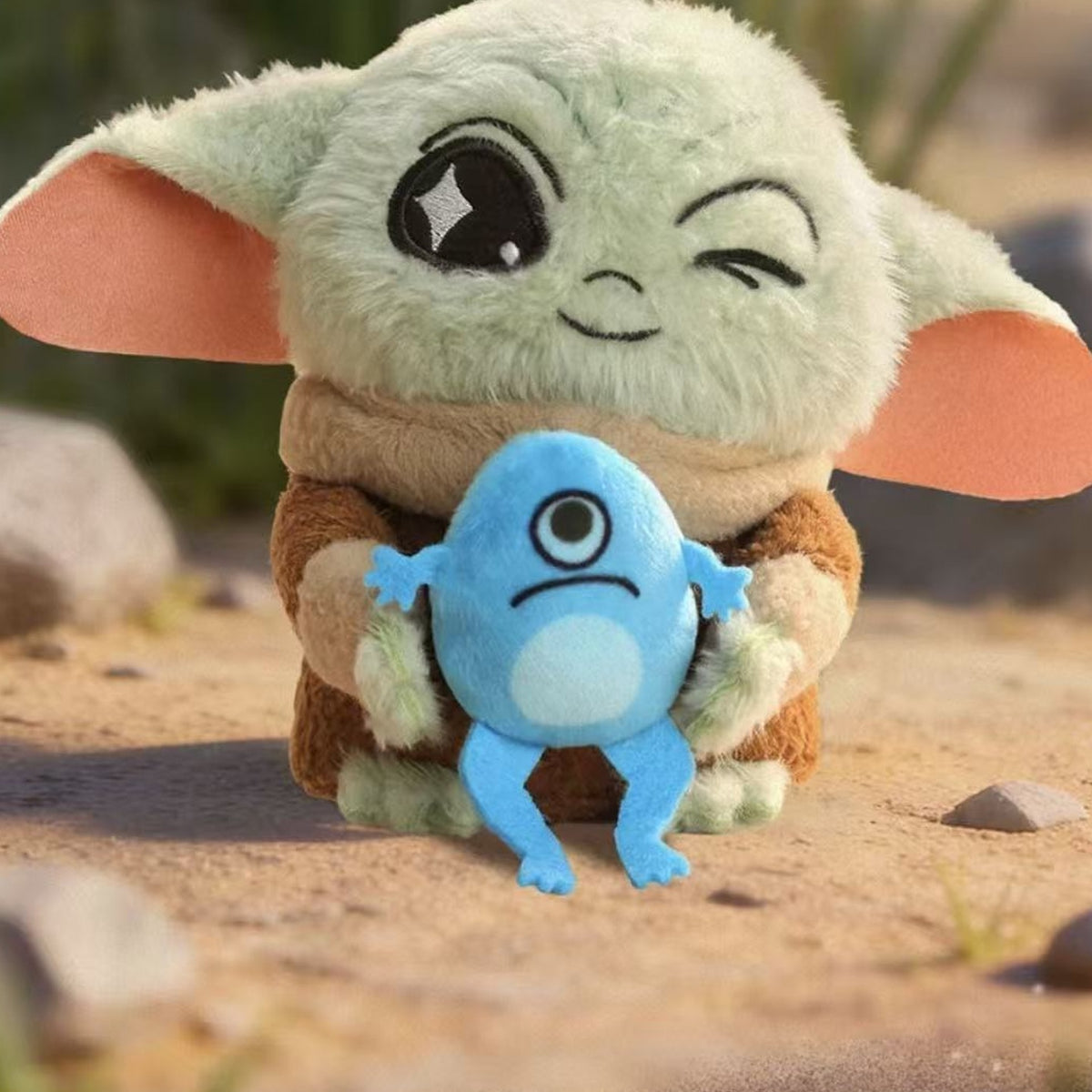 Grogu Full Belly Planet Series Plush Pendant Blind Box - Grogu holding Sorgan frog design example; illustrative series image, contents depend on purchase option