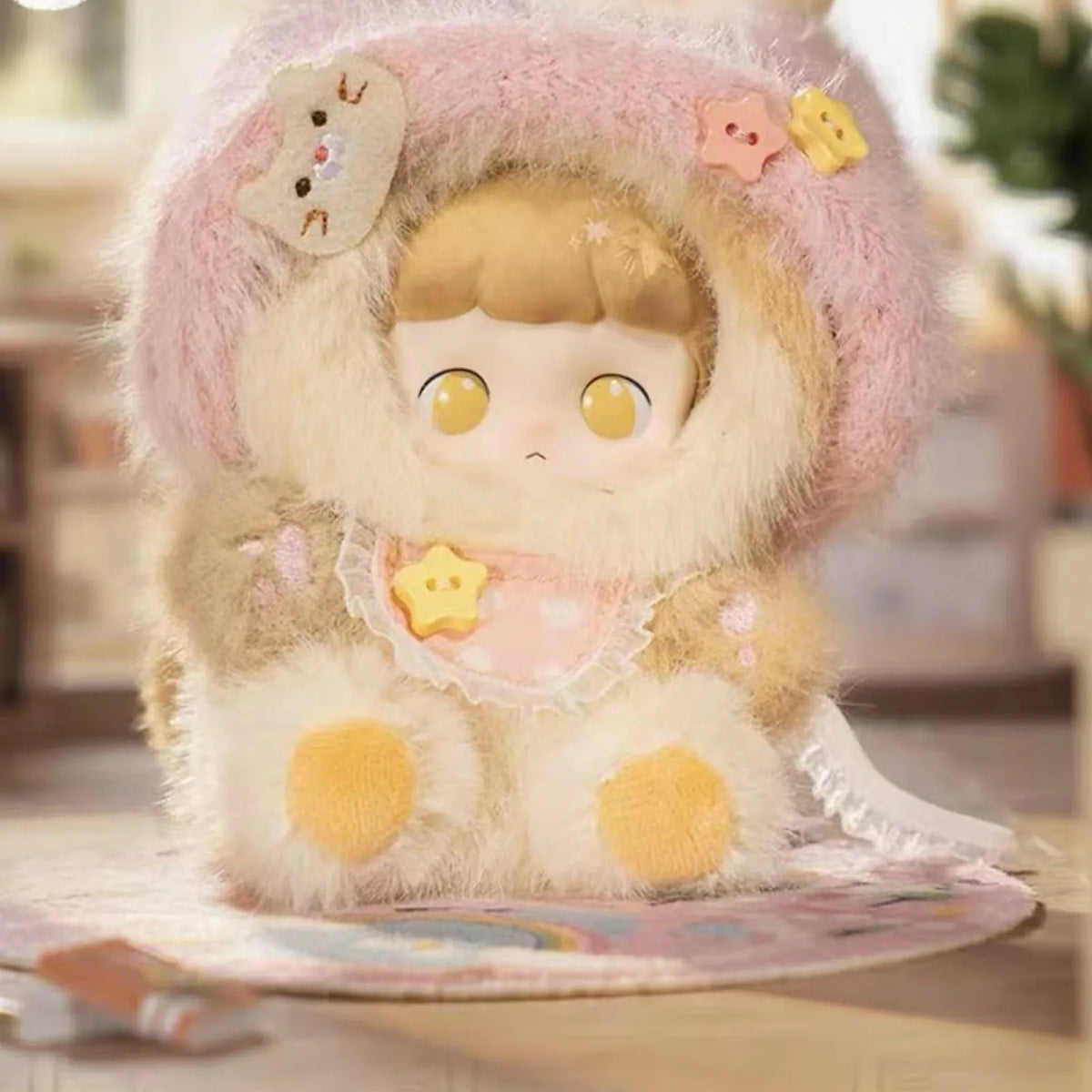 MaiDongDong Warm Wood Children's Whispers: pink-costume design detail with flower and star decorations; random design is not guaranteed