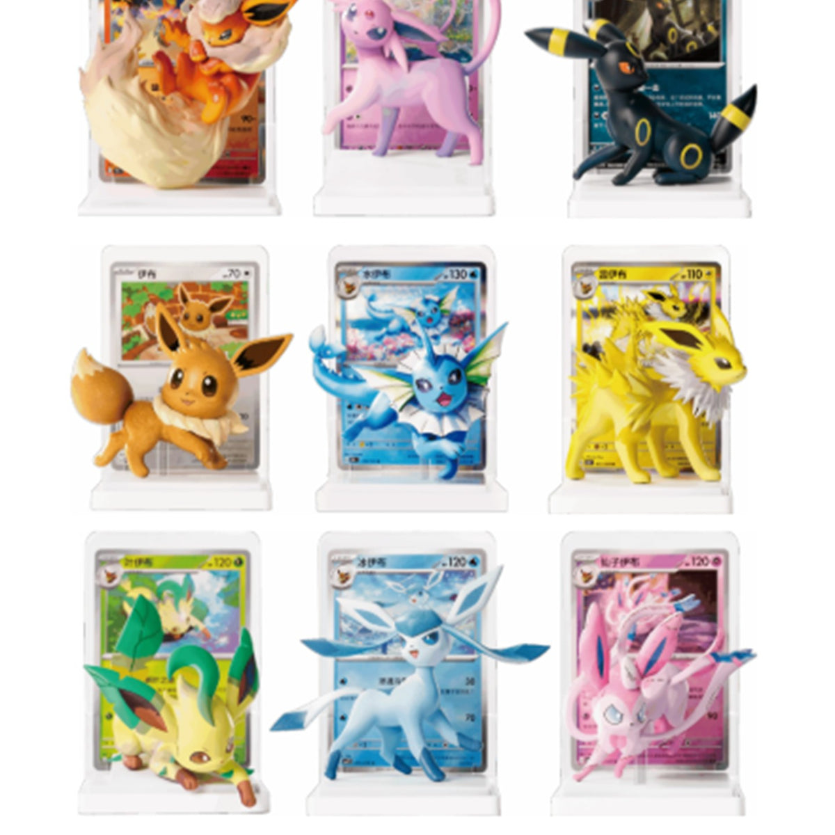Pokemon Dreamy Eyes V3 Eevee Friends Series Figure Blind Box - Eevee evolution series figure and card design lineup; illustrative series image, contents depend on purchase option
