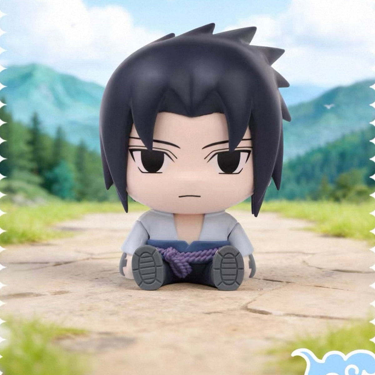 Naruto Shippuden Sticky Sit Series Figure Blind Box - Seated Sasuke figure example; illustrative series image, contents depend on purchase option