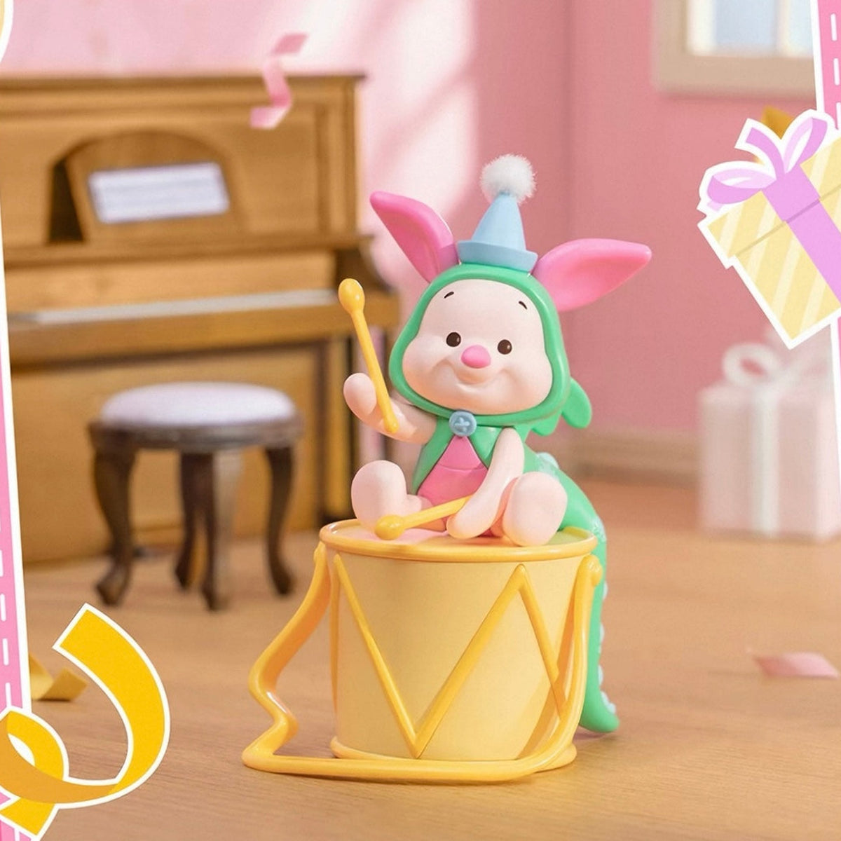 DSN Winnie the Pooh Fun Party Series Figure Blind Box - Piglet drumming party figure example; illustrative series image, contents depend on purchase option