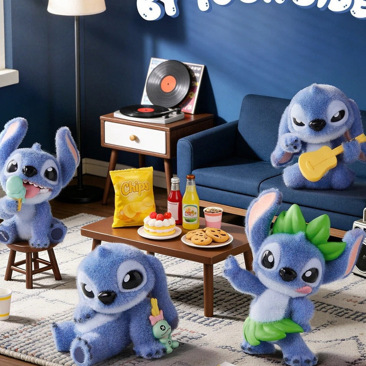DSN Stitch By Your Side Series Plush Blind Box - Stitch plush lifestyle series group example; illustrative series image, contents depend on purchase option