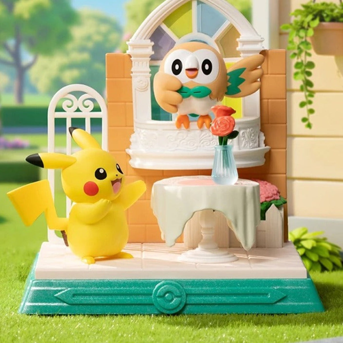 Pokemon Pikachu And Friends Series Figure Blind Box - Pikachu and Rowlet garden scene figure example; illustrative series image, contents depend on purchase option