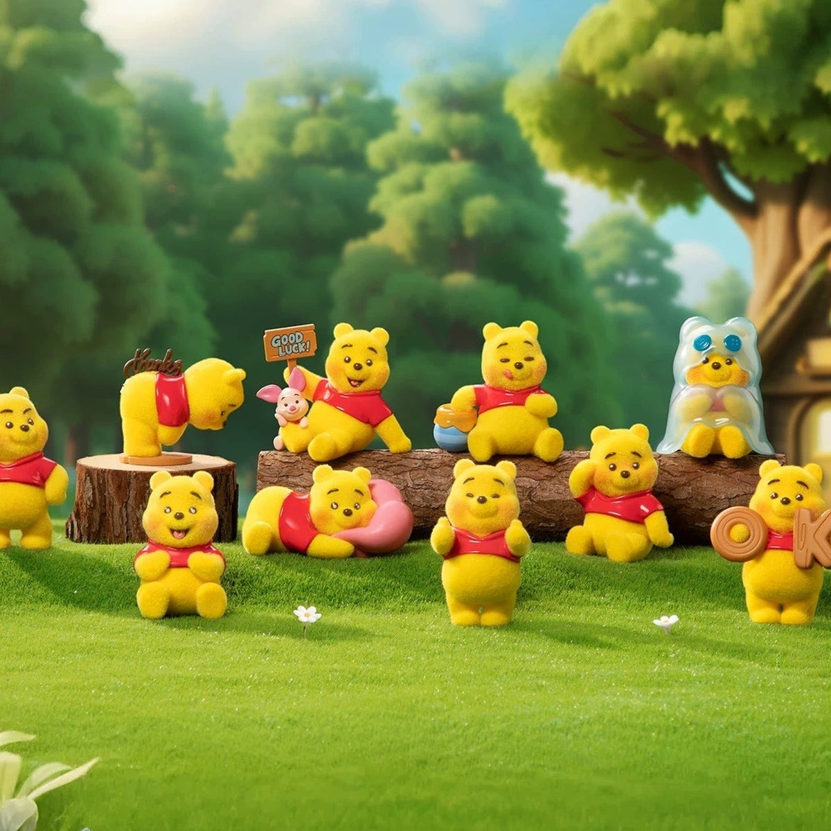 DSN Winnie the Pooh Emoji Series Figure Blind Box - Pooh Emoji figure design lineup; illustrative series image, contents depend on purchase option