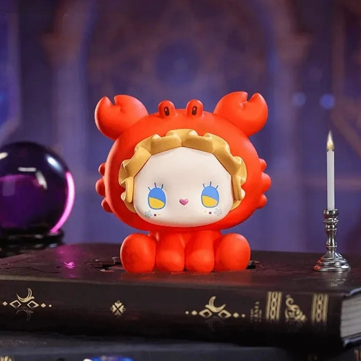 Red crab-costume EMMA mini figure, front view | KikiBuddies