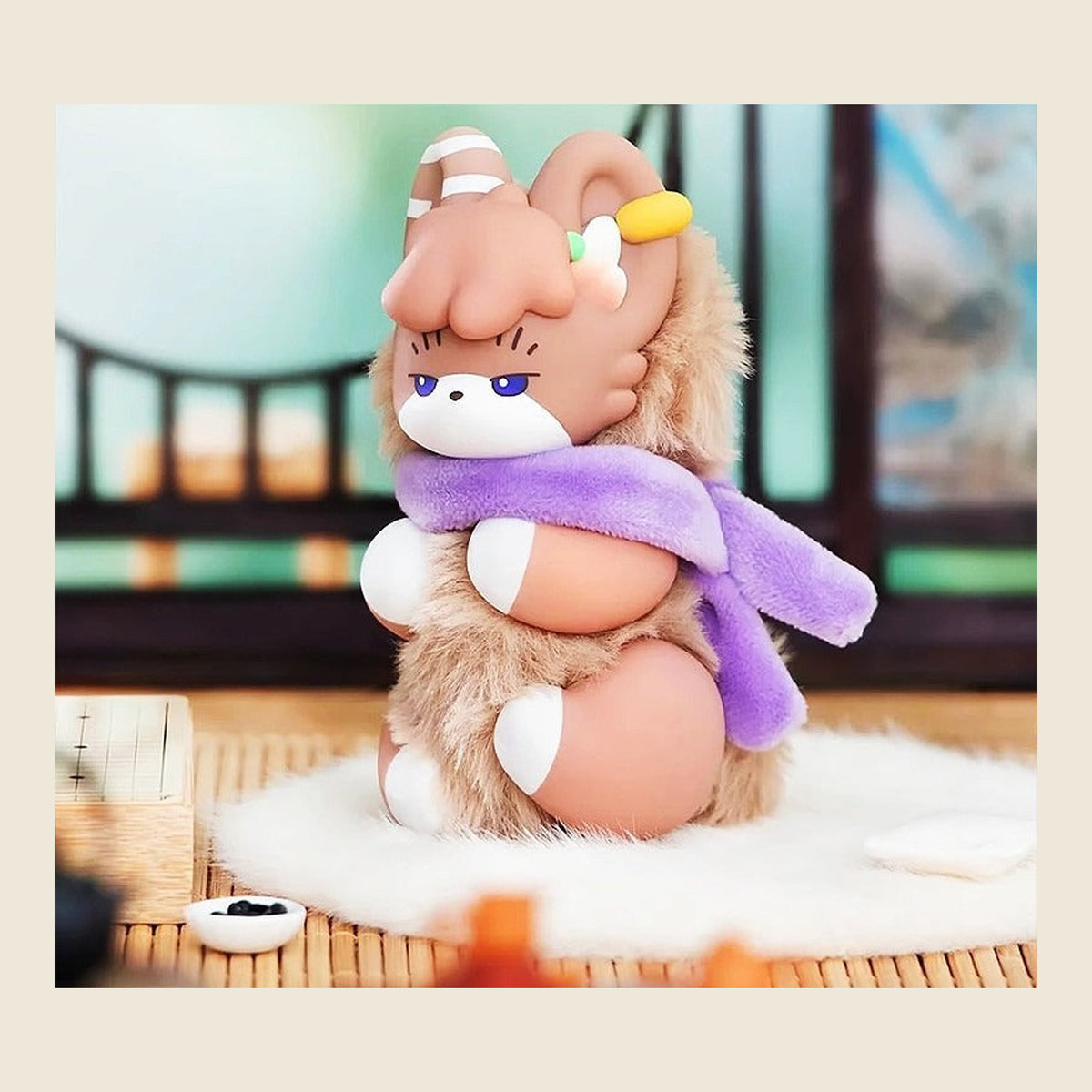 Fabulous Beasts Palm Have Spirit Series Plush Blind Box - Tony brown plush design with striped head detail and purple scarf; table props not included; random design not guaranteed; display props not included