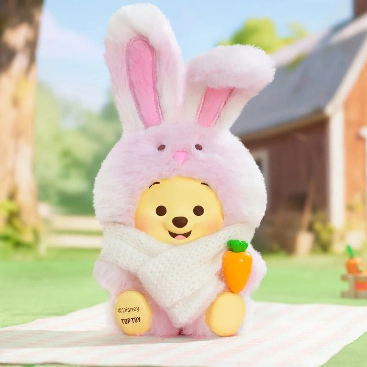 DSN Winnie The Pooh Happy Farm Series Plush Blind Box - Pooh rabbit costume plush example; illustrative series image, contents depend on purchase option