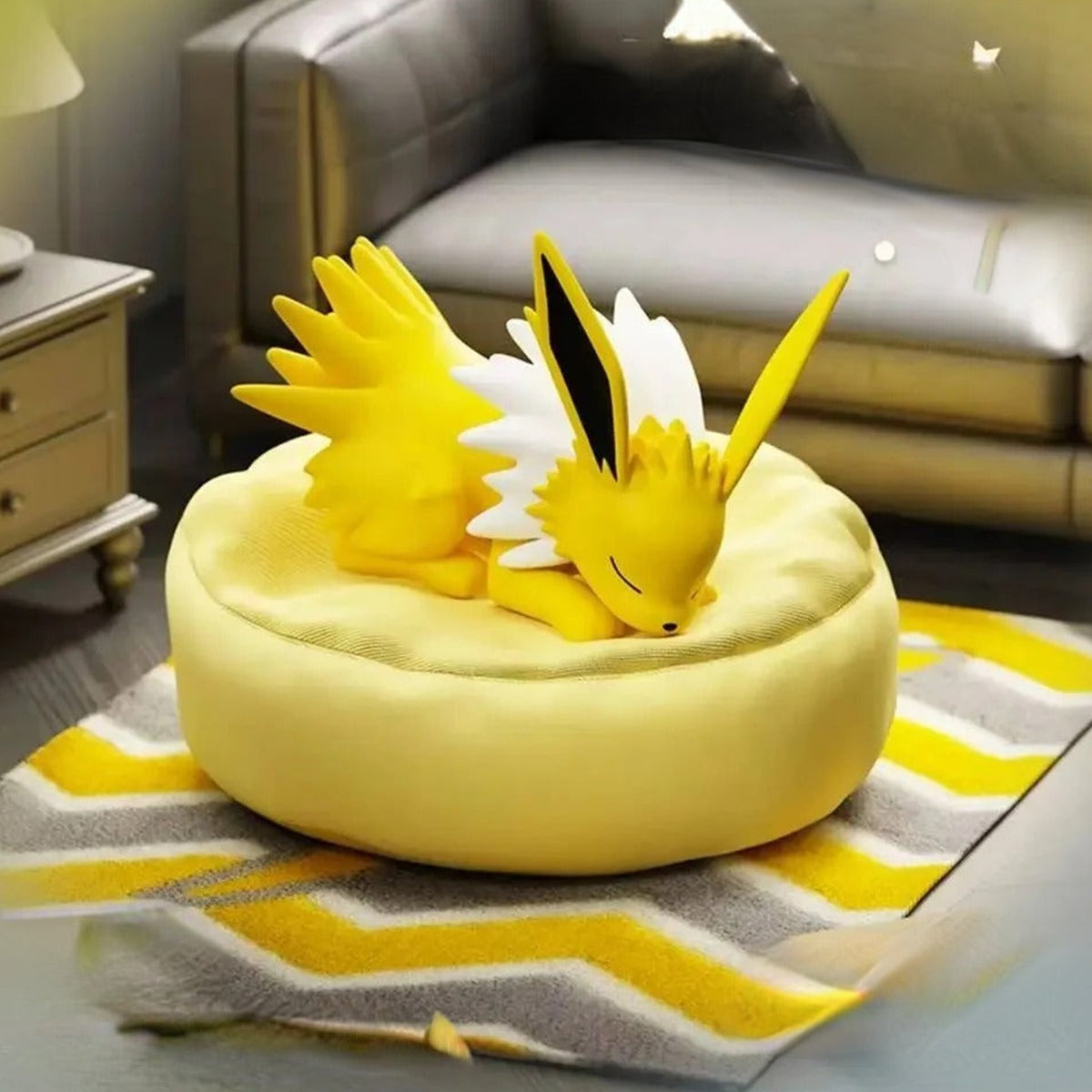 Pokemon Sleeping Eevee Series Figure Blind Box - Sleeping Jolteon figure with cushion example; illustrative series image, contents depend on purchase option