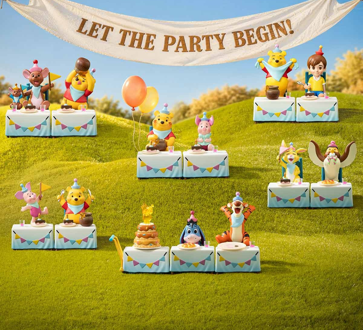 Disney Winnie the Pooh Let's Party! Series Figures — series example; random contents not guaranteed
