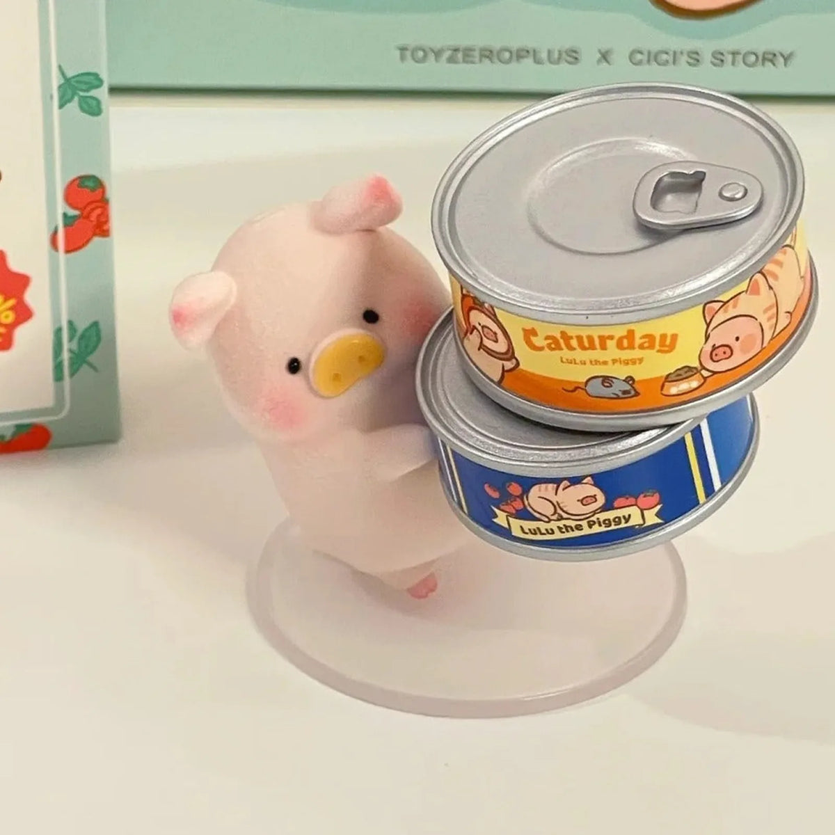 LuLu the Piggy Caturday blind-box series figure illustration; possible design, not guaranteed contents