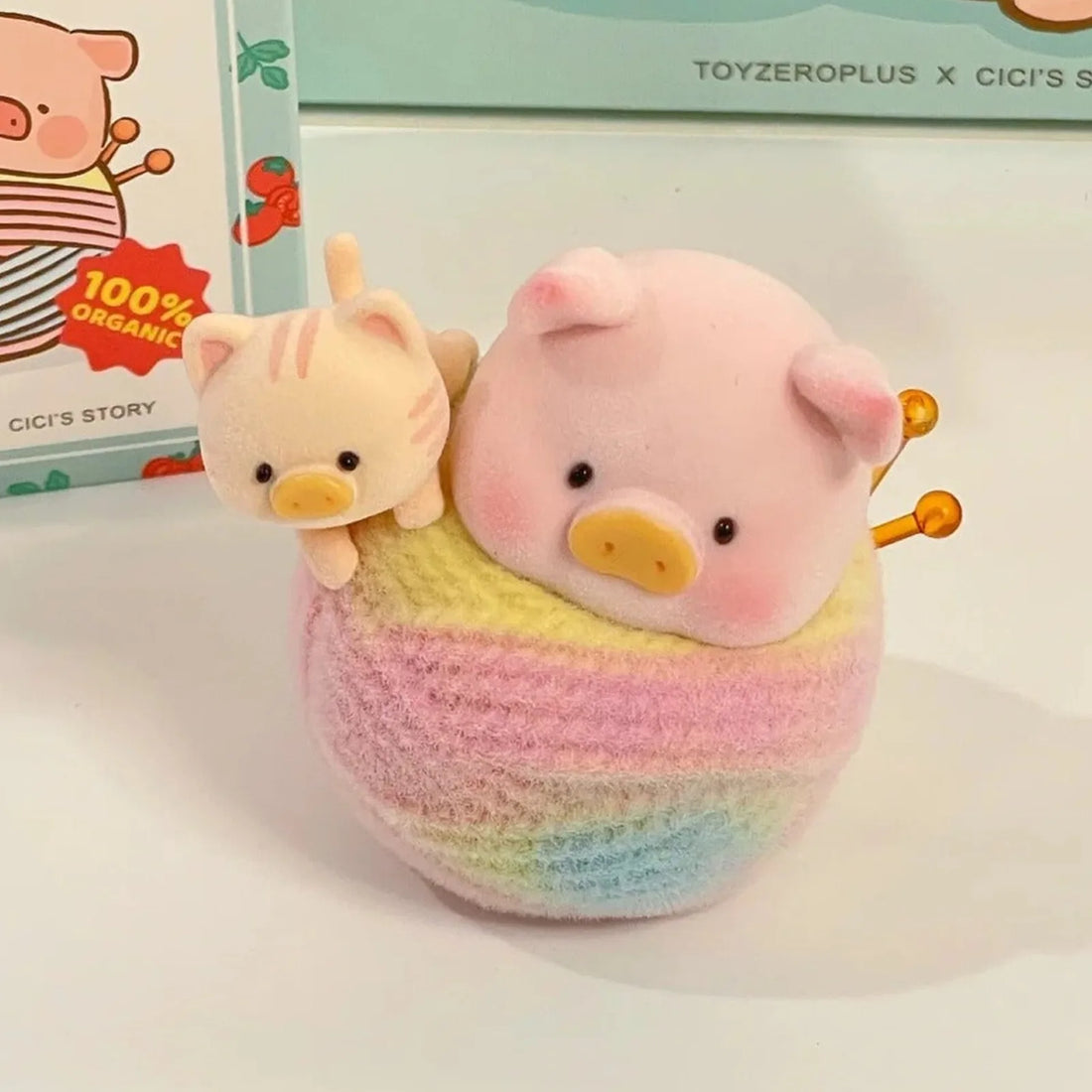 LuLu the Piggy Caturday blind-box series figure illustration; possible design, not guaranteed contents