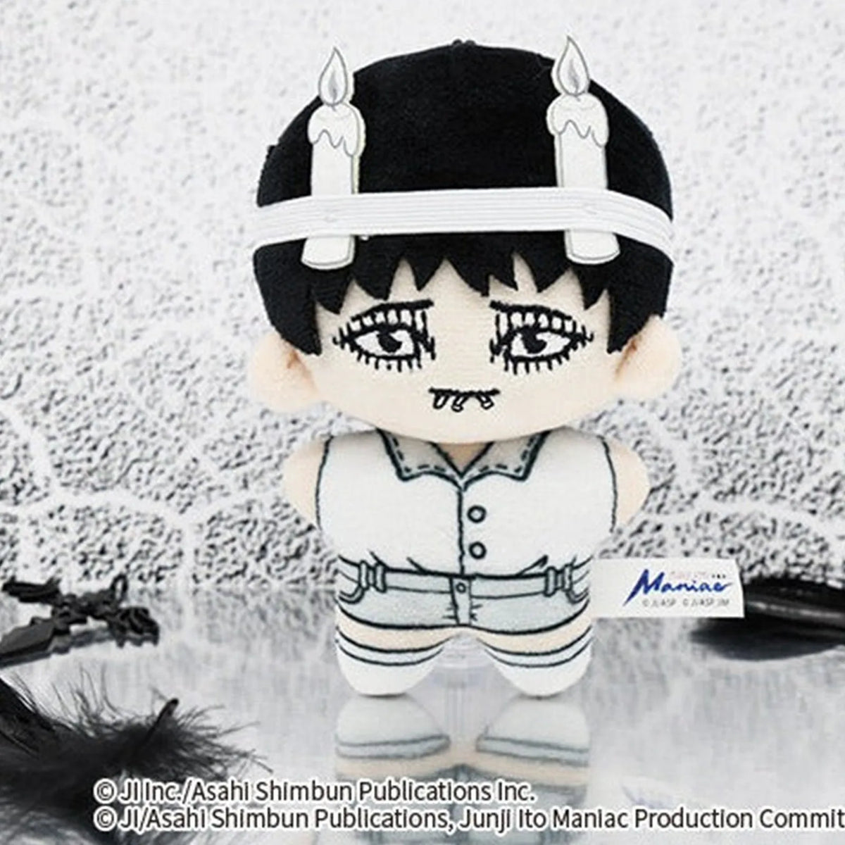 Junji Ito Maniac Starfish Shape Doll Series Blind Box — Candle-headband plush example, complete view; series example, not a guaranteed selection