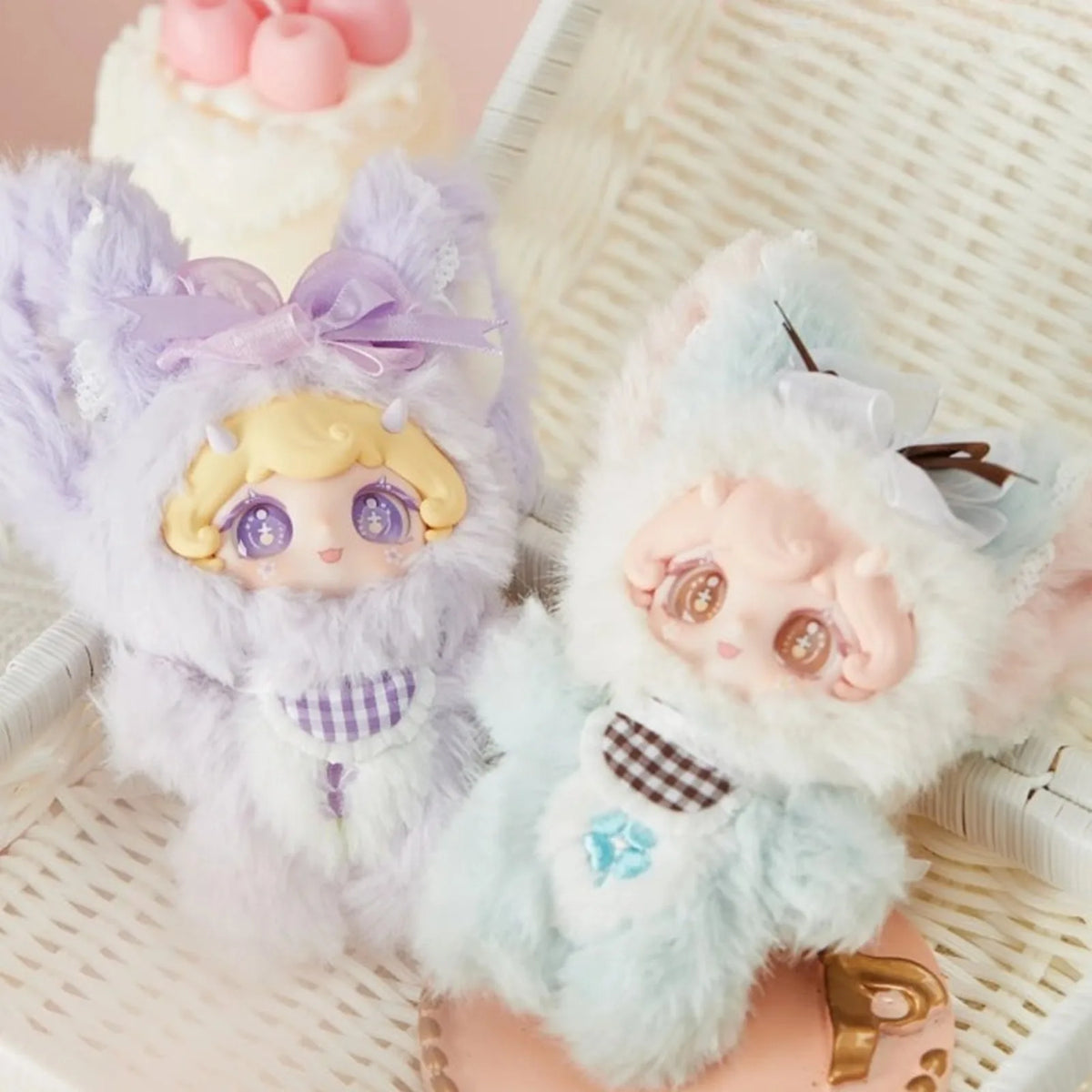 Lilina Flower Dream Series Plush Blind Box — Two hooded plush design examples; series example, not a guaranteed selection