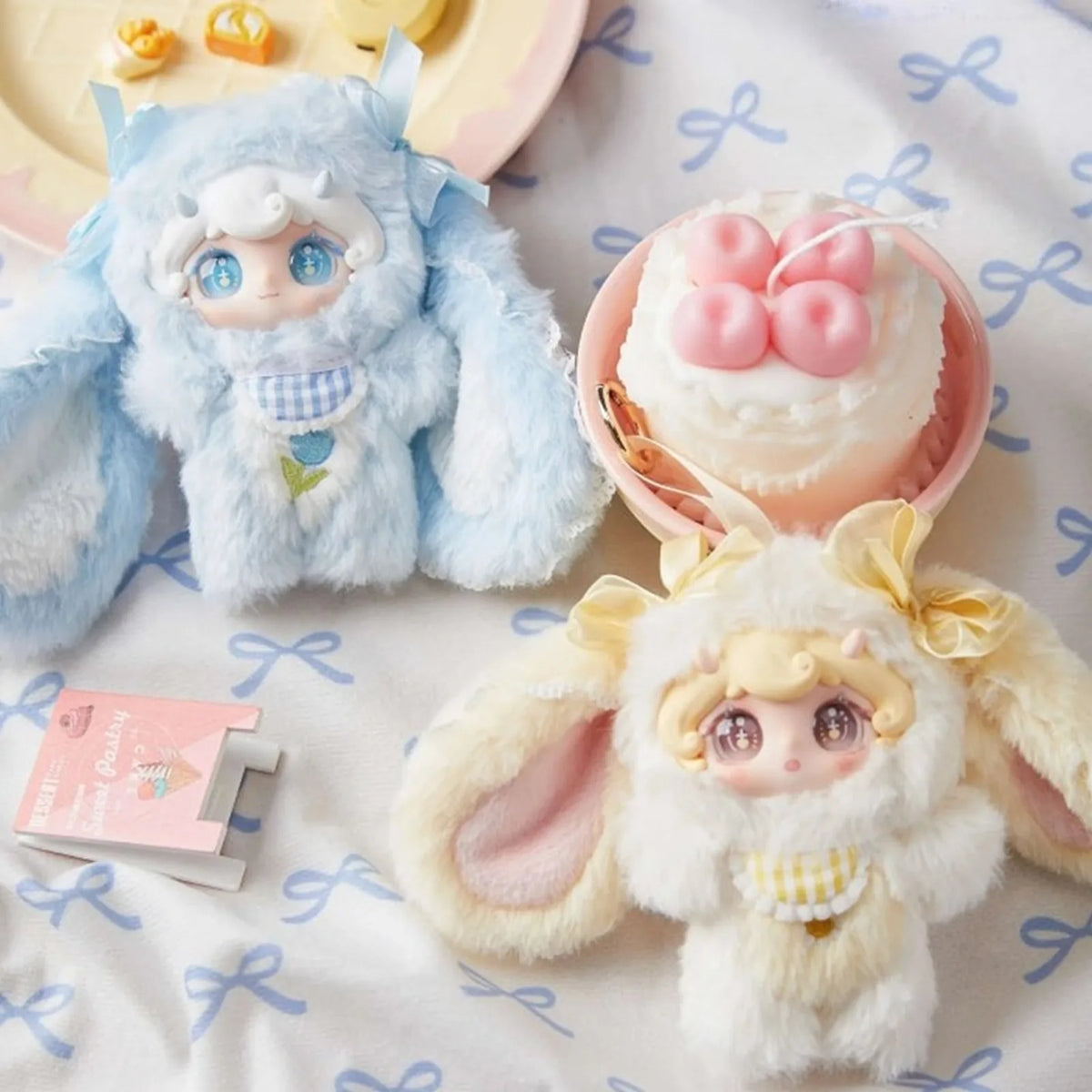 Lilina Flower Dream Series Plush Blind Box — Blue and yellow hooded plush design examples; series example, not a guaranteed selection