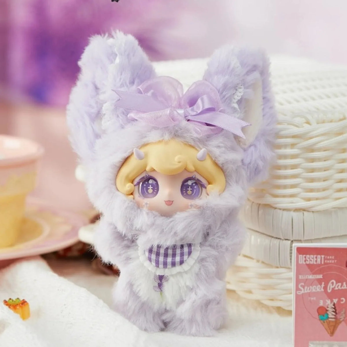 Lilina Flower Dream Series Plush Blind Box — Lavender hooded plush design example; series example, not a guaranteed selection