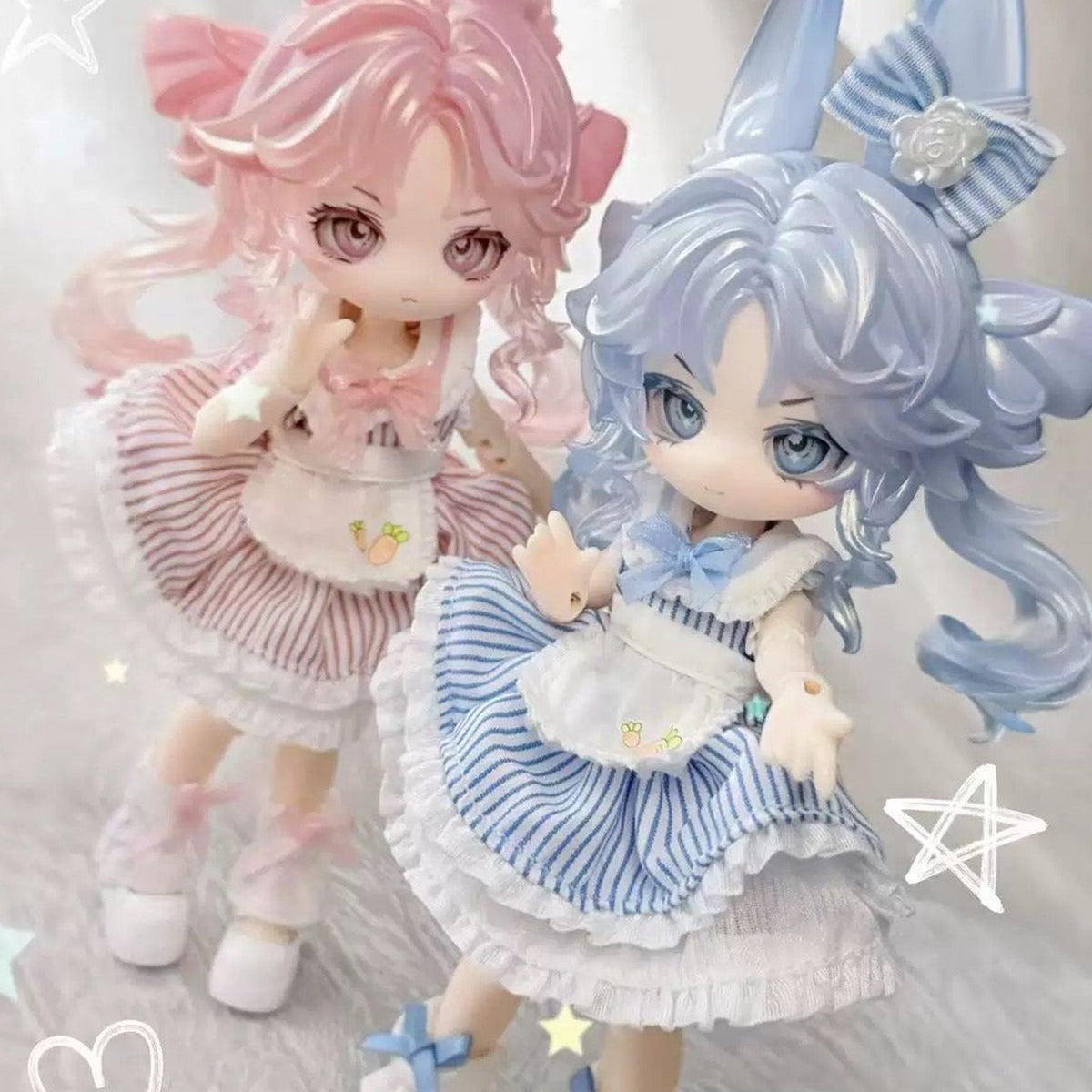 Moon Jumping Time Bunny Series BJD Limited Action Figure - paired series scene | KikiBuddies