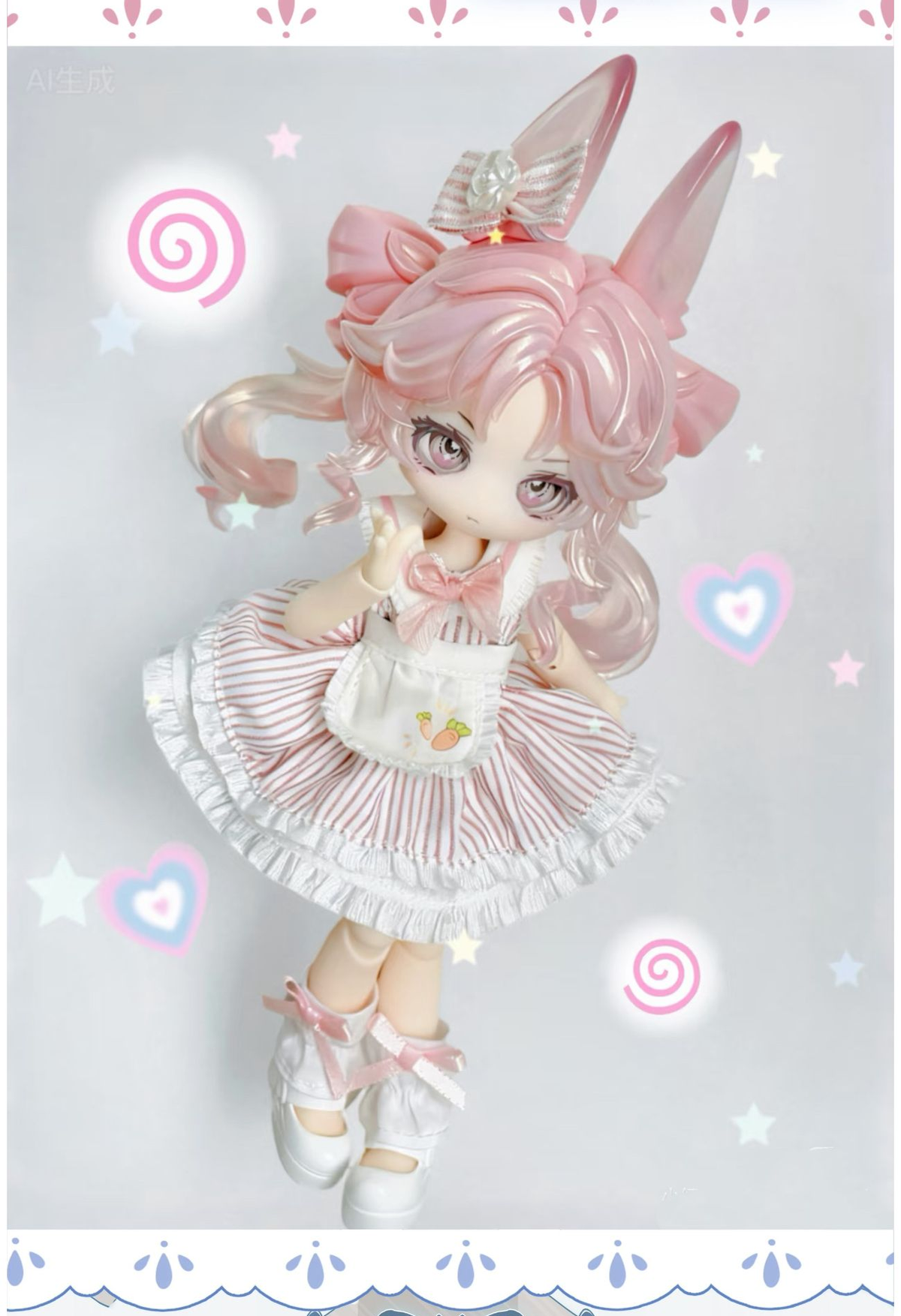 Moon Jumping Time Bunny Series BJD Limited Action Figure - peach oolong complete | KikiBuddies