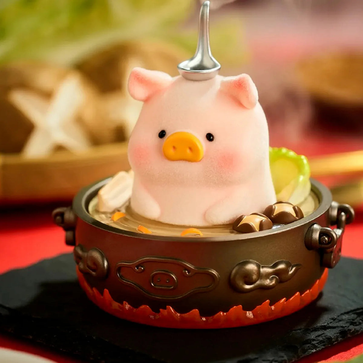 LuLu The Piggy Lu's Table Series Blind Box — Hot-pot themed piggy figure example; series example, not a guaranteed selection