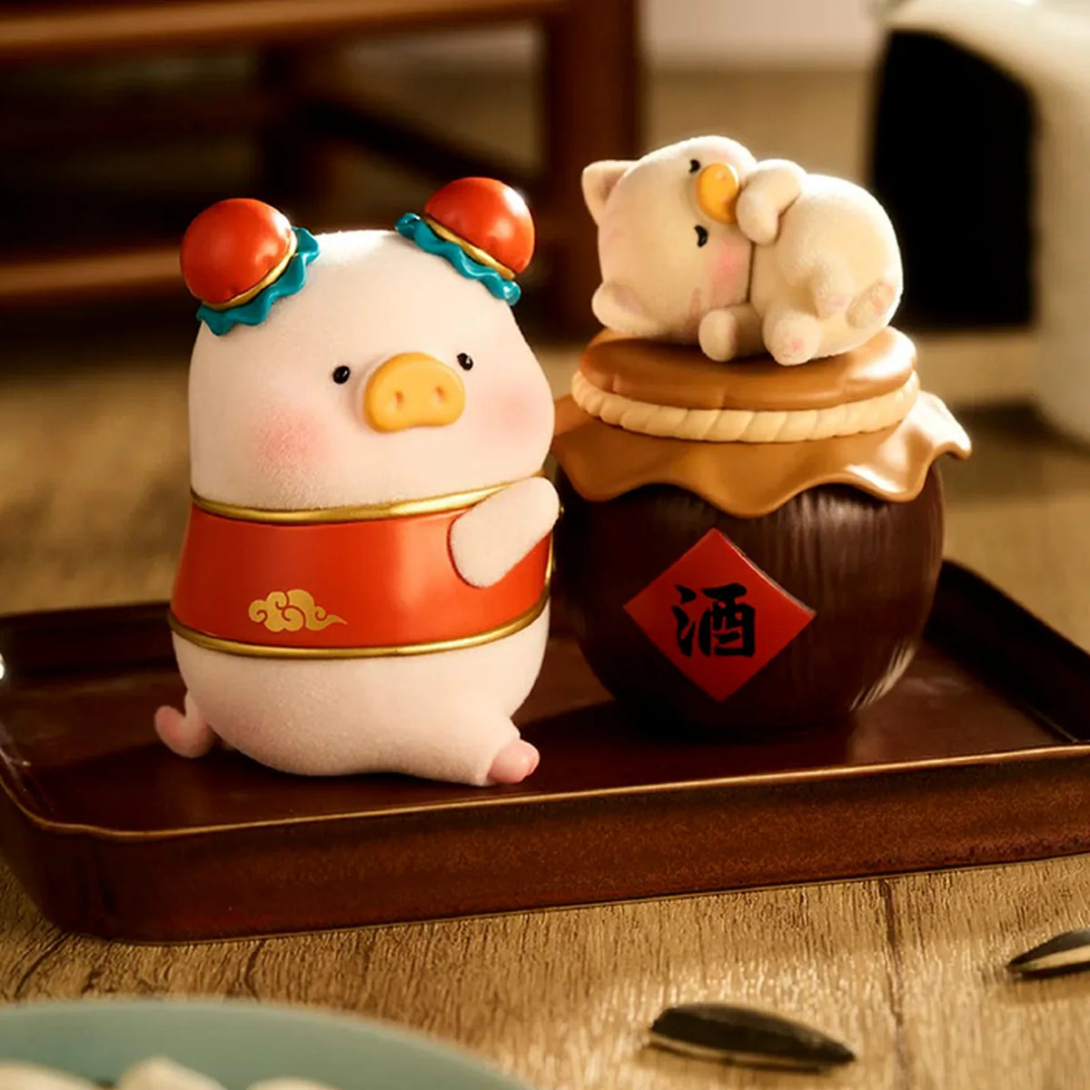 LuLu The Piggy Lu's Table Series Blind Box — Food and drink themed piggy figure examples; series example, not a guaranteed selection