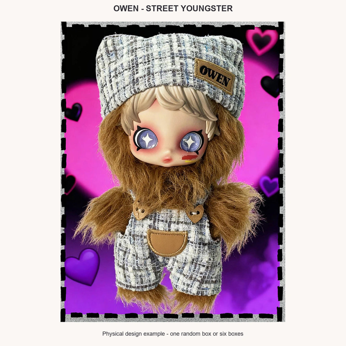 OWEN Street Youngster Series Plush Blind Box - complete physical design example; pictured design is not selectable with one random box